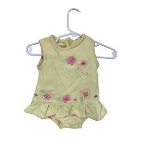 Child Of Mine Carter's Girls Infant Baby Size 0 3 Months Yellow 1 Piece Romper R
